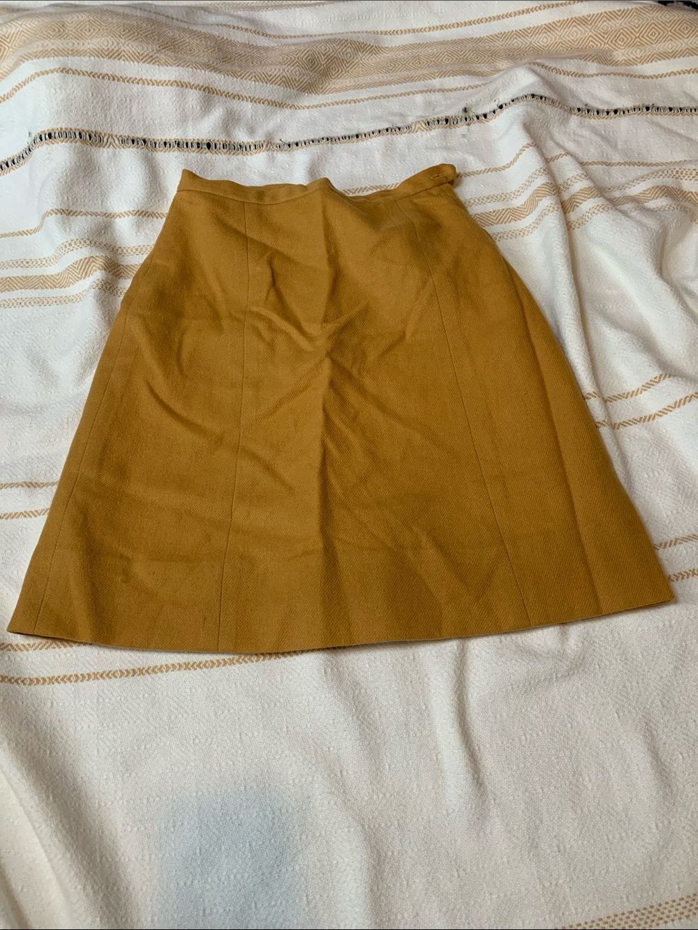 Vintage Imperial Flannel A-Line Mini Wool Skirt